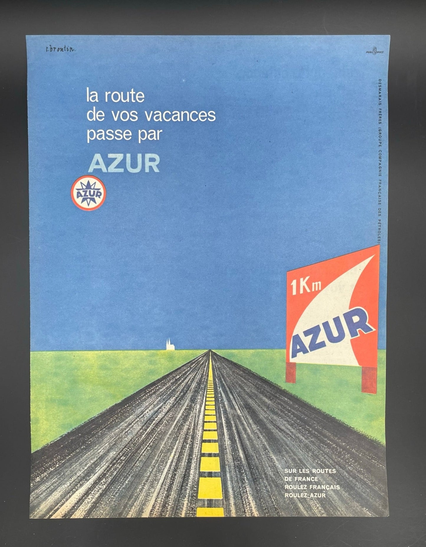 Publicité - Station Service - Azur - Broutin  1959