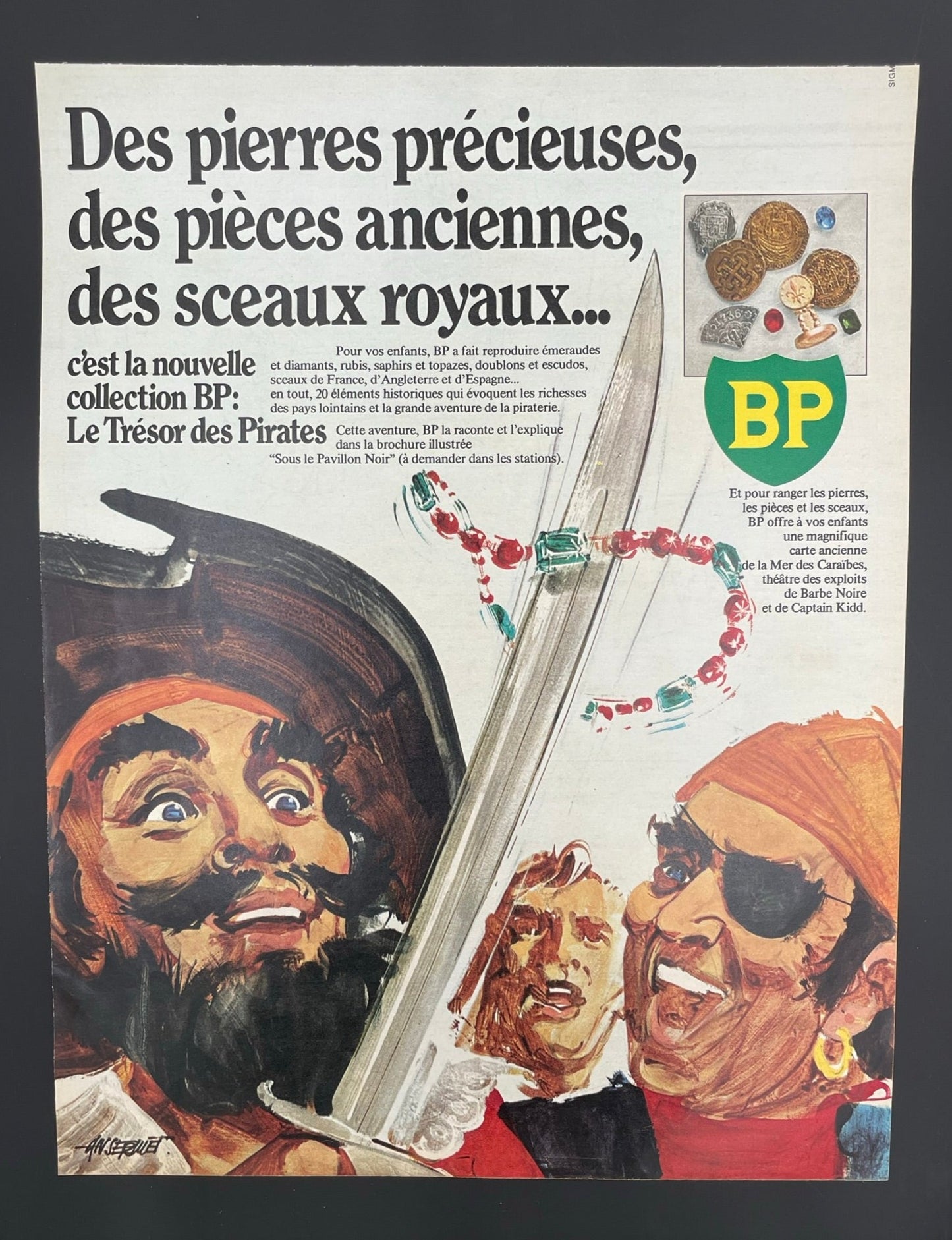 Publicité - Station Service - BP - Pirates - 1970