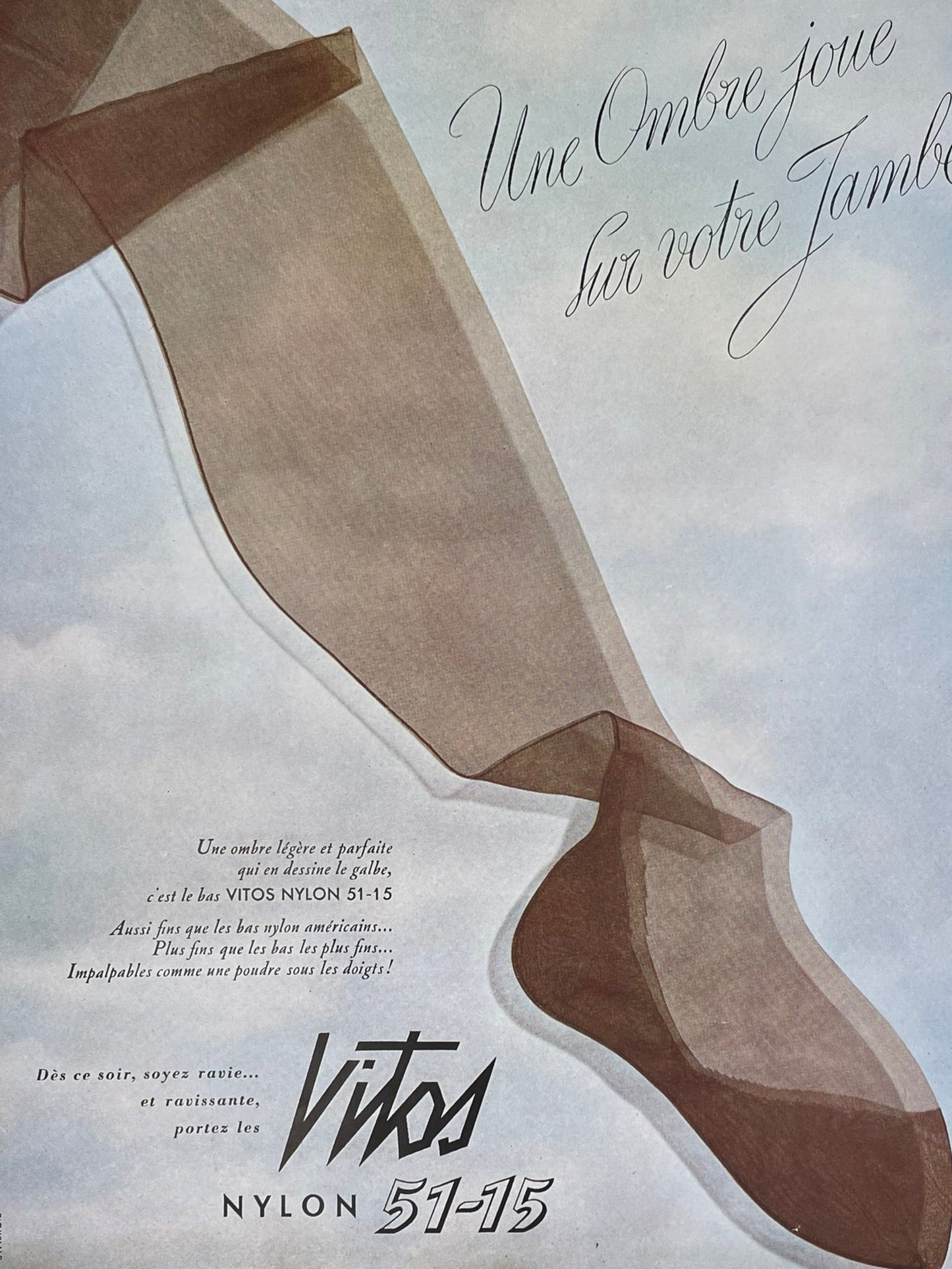 Publicité - Mode - Lingerie - Bas Vitos - 1950