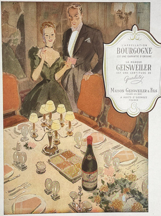 Publicité - Alcool - Bourgogne - Geisweiler - 1949