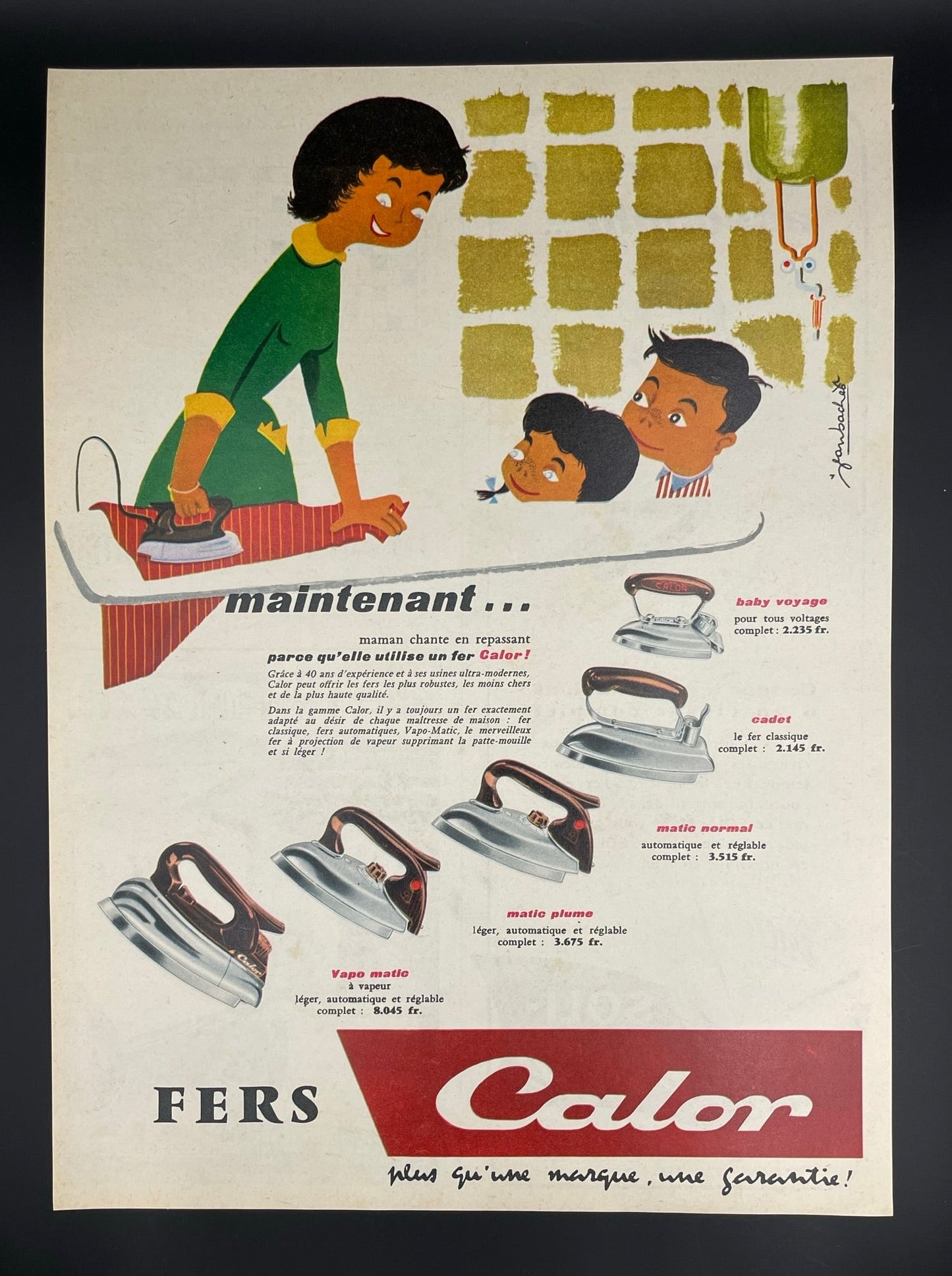Publicité - Arts Ménagers - Calor - fer à repasser - 1956