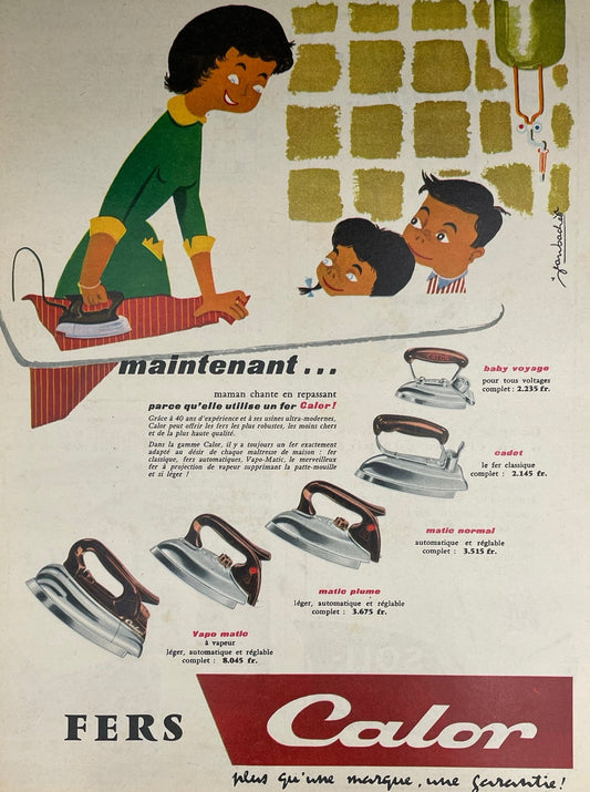 Publicité - Arts Ménagers - Calor - fer à repasser - 1956
