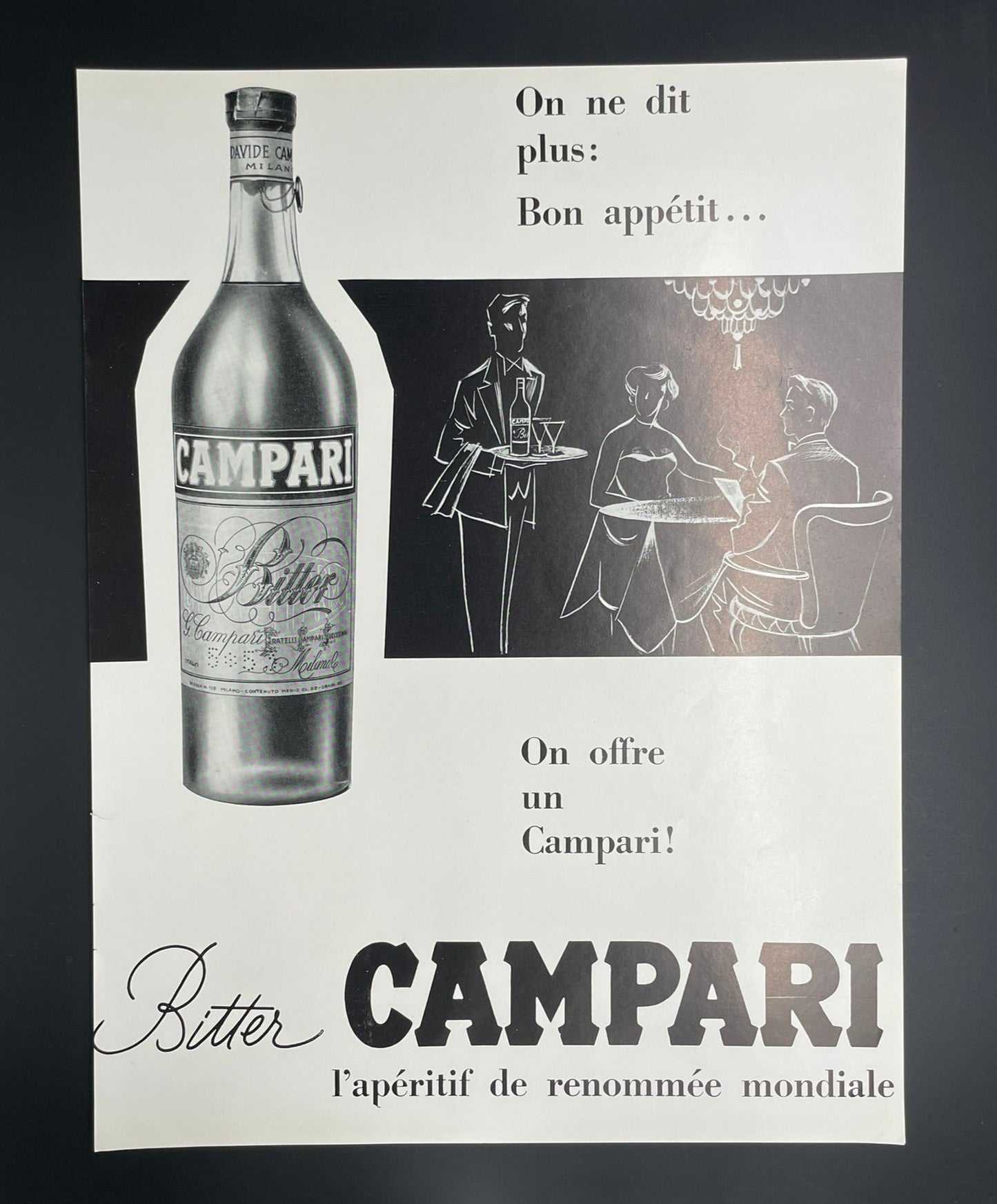 Publicité - Alcool - Campari - NB - 1954