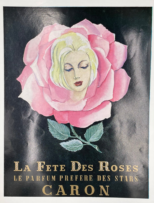 Publicité - Parfum - Caron - La fête des roses femme - 1962