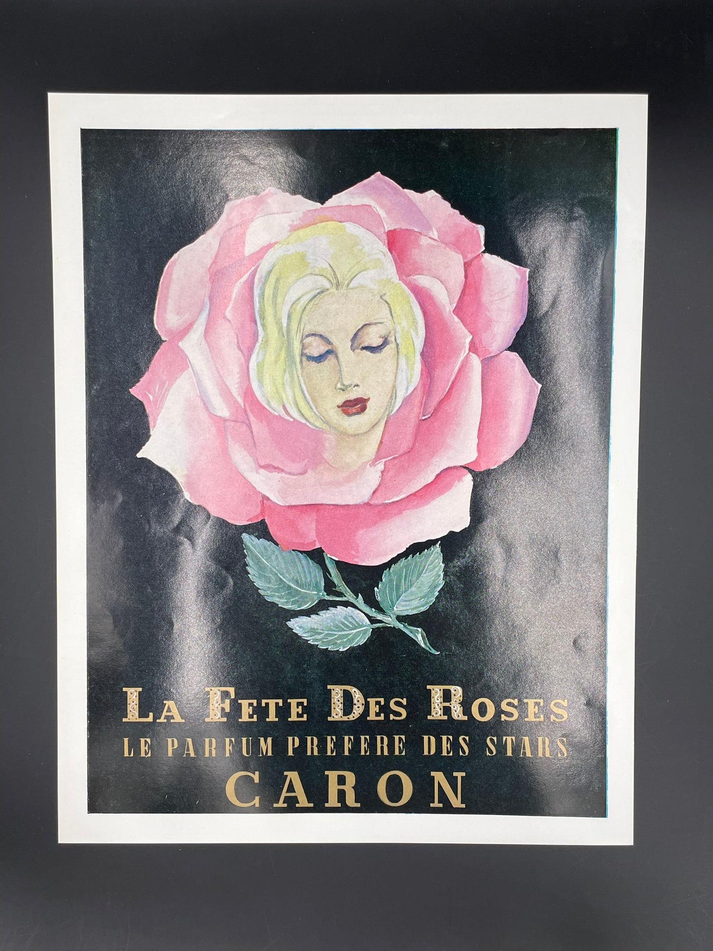Publicité - Parfum - Caron - La fête des roses femme - 1962
