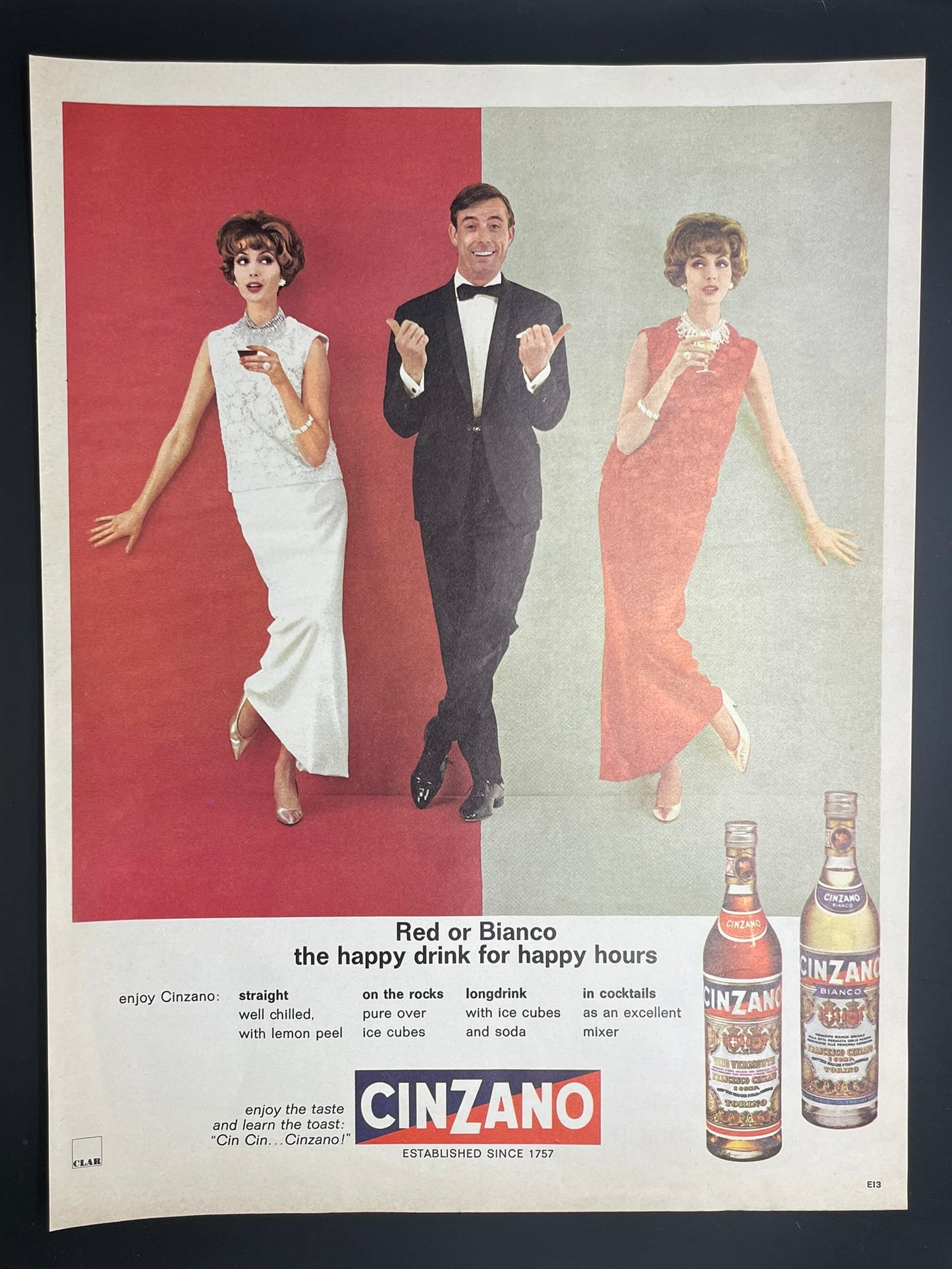 Publicité - Alcool - Cinzano - USA - 1966