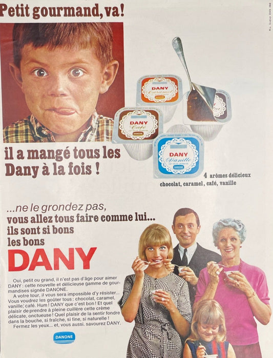 Publicité - Epicerie - Danone - Dany - 1966