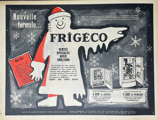 Publicité - Arts Ménagers - Frigeco - Noël - Savignac - 1955
