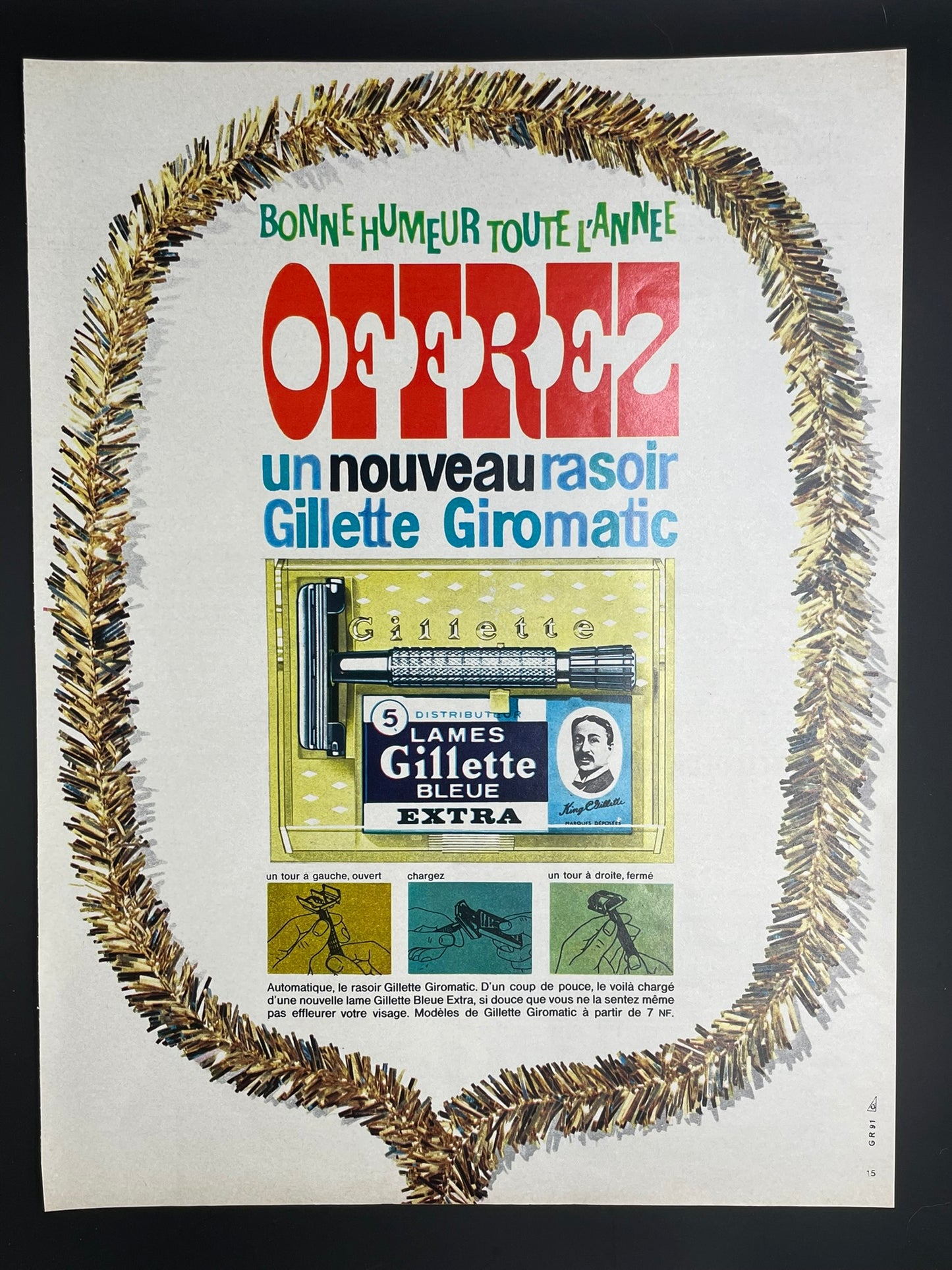 Publicité - Beauté - Gillette - Giromatic - 1962