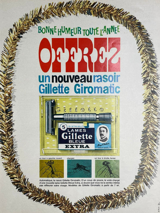 Publicité - Beauté - Gillette - Giromatic - 1962