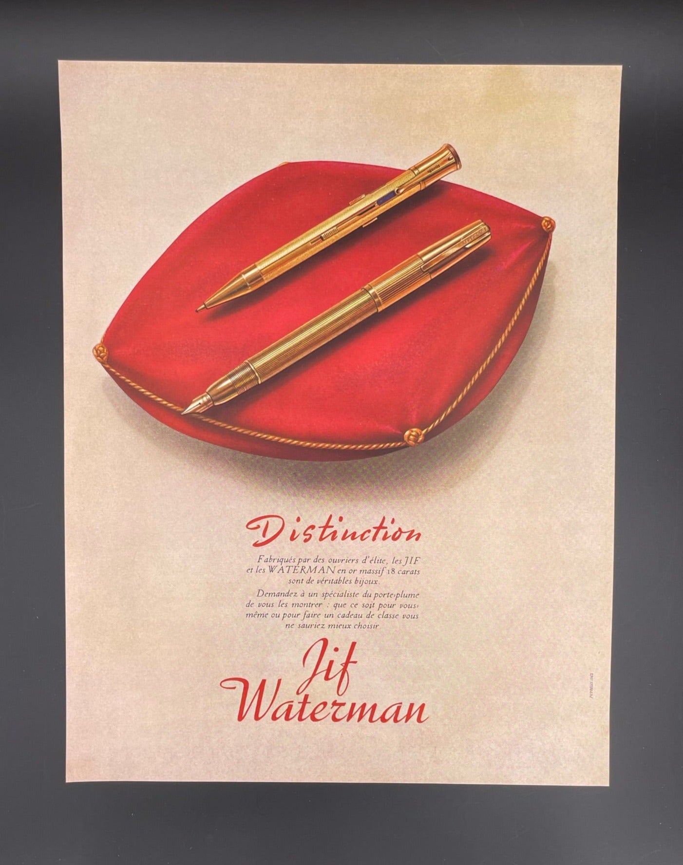 Publicité - Ecriture - Jif Waterman - 1950