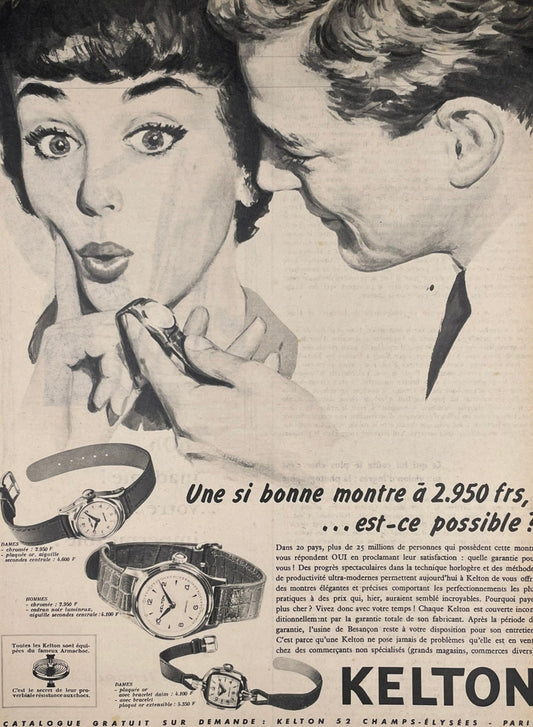 Publicité - Montre - Kelton - 1958