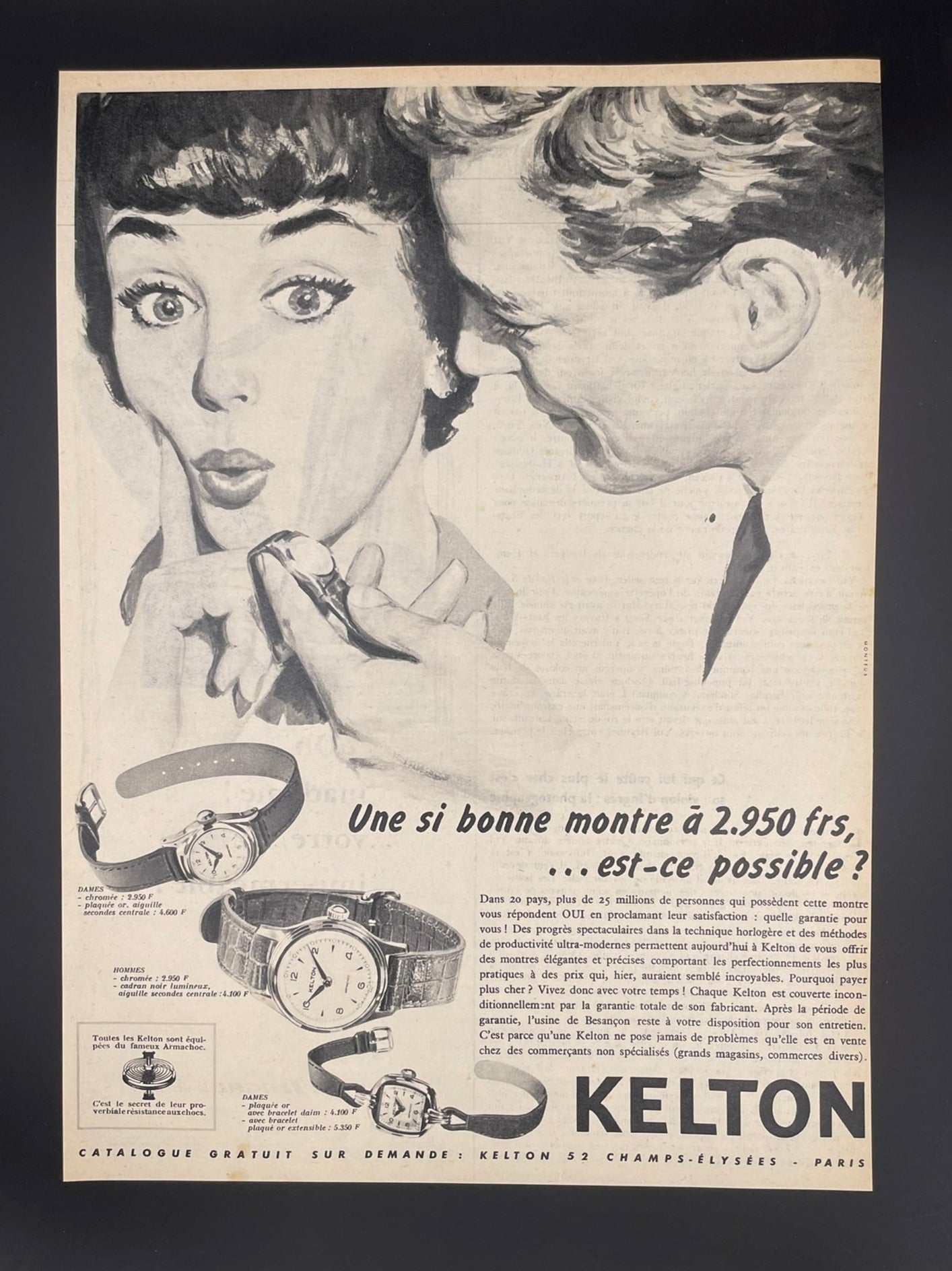 Publicité - Montre - Kelton - 1958