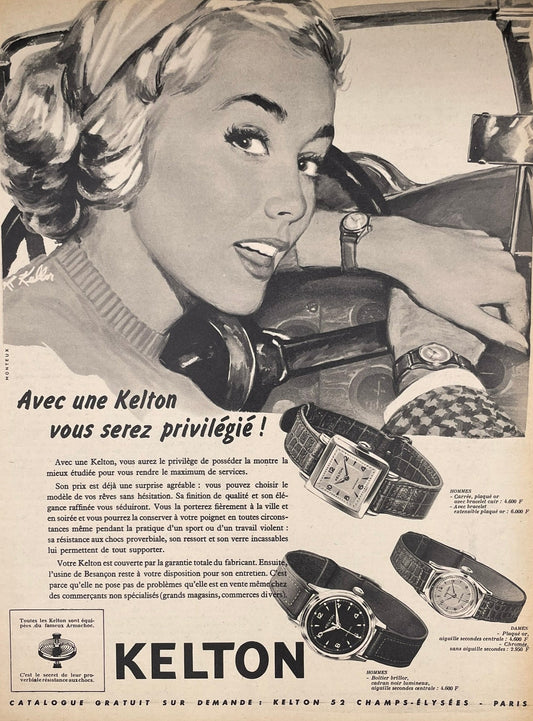 Publicité - Montre - Kelton - Keller - 1958