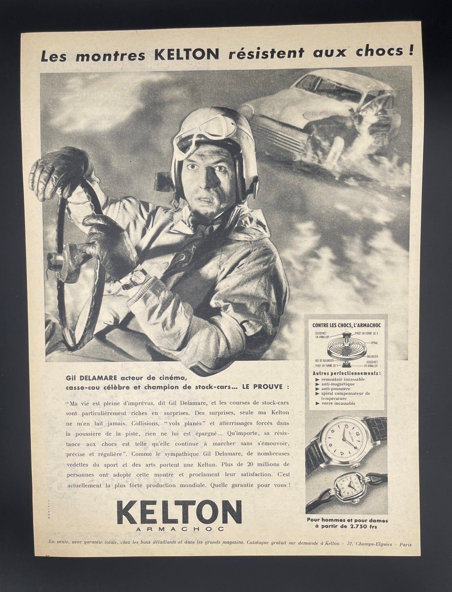 Publicité - Montre - Kelton - Pilote - 1957