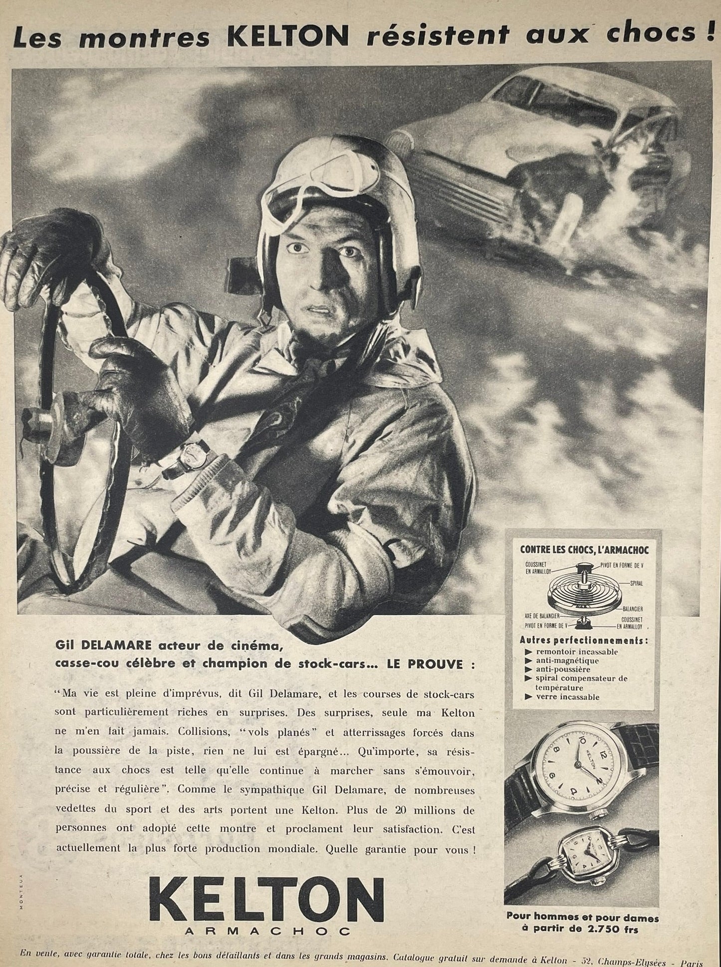 Publicité - Montre - Kelton - Pilote - 1957