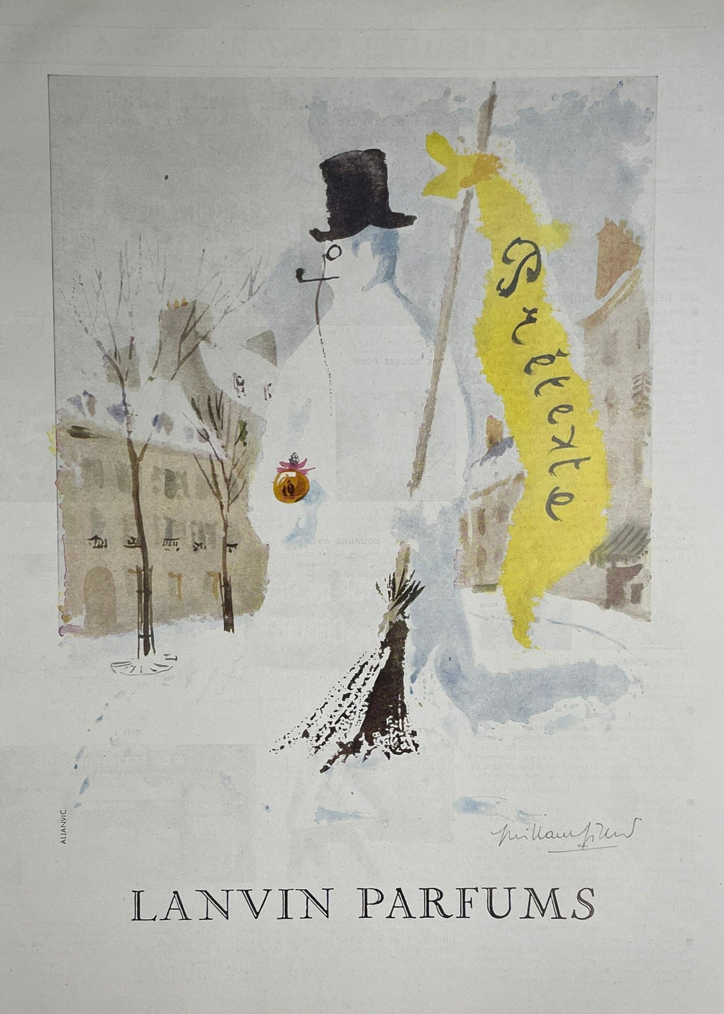 Publicité - Parfum - Lanvin - Prétexte - 1955