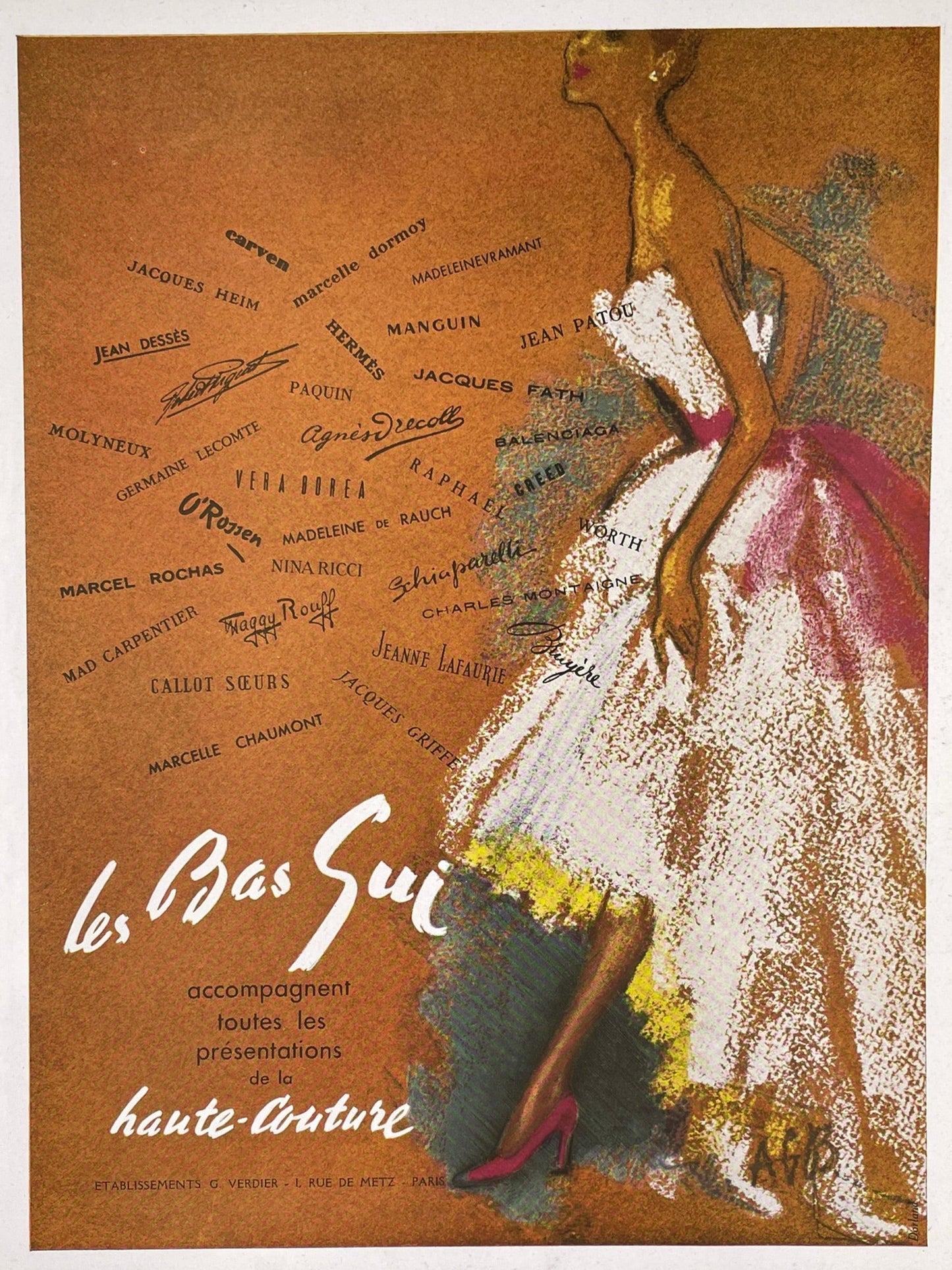 Publicité - Mode - Lingerie - Bas Gui - 1950