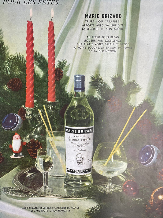 Publicité - Alcool - Marie Brizard - Noël - 1954