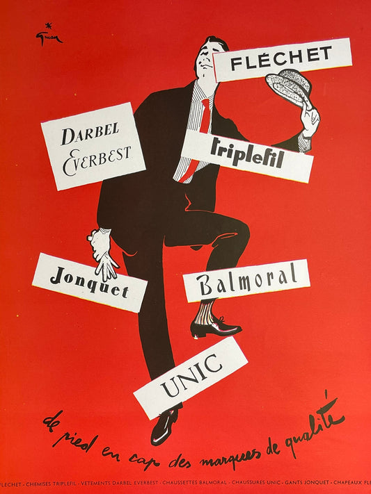 Publicité - Mode homme - René Gruau - 1955
