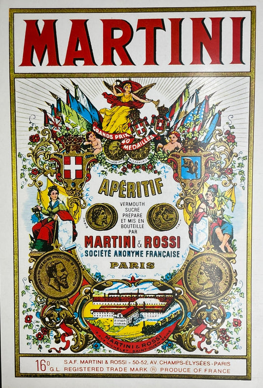 Publicité - Alcool - Martini - Etiquette - 1967