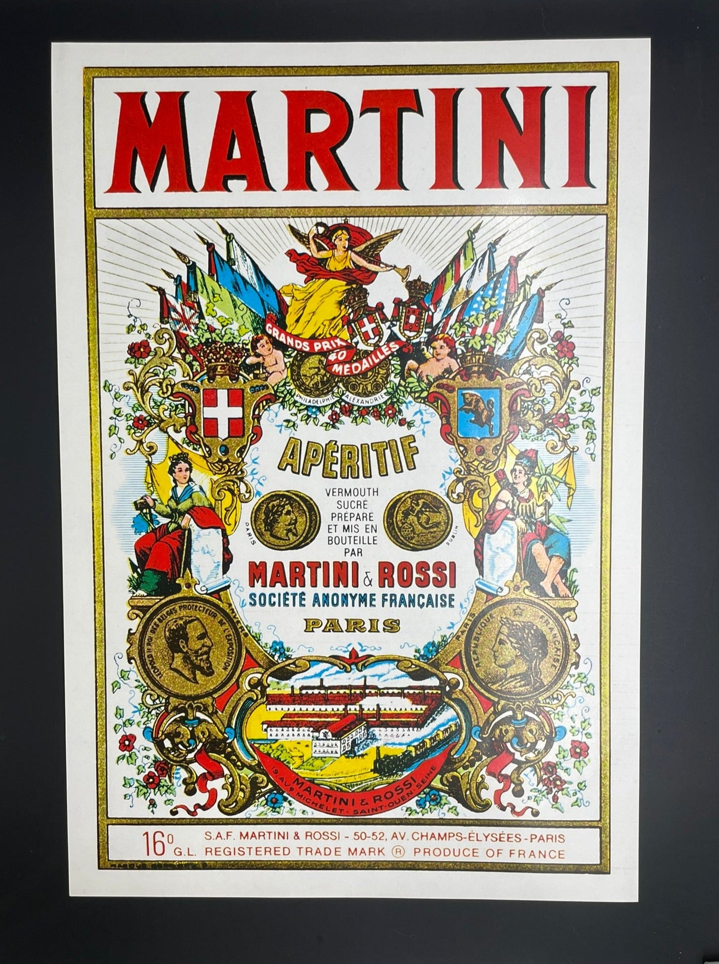 Publicité - Alcool - Martini - Etiquette - 1967