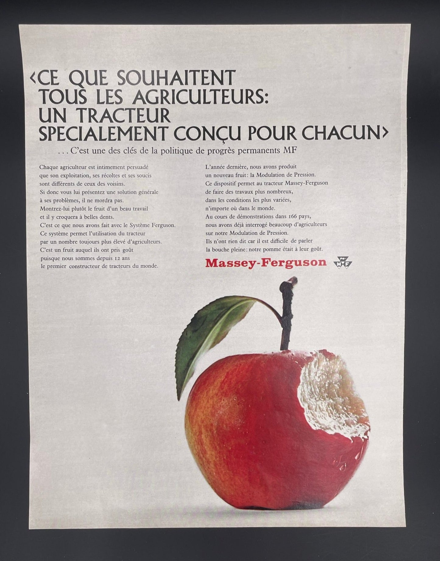 Publicité - Auto - Tracteur - Massey Ferguson - 1966