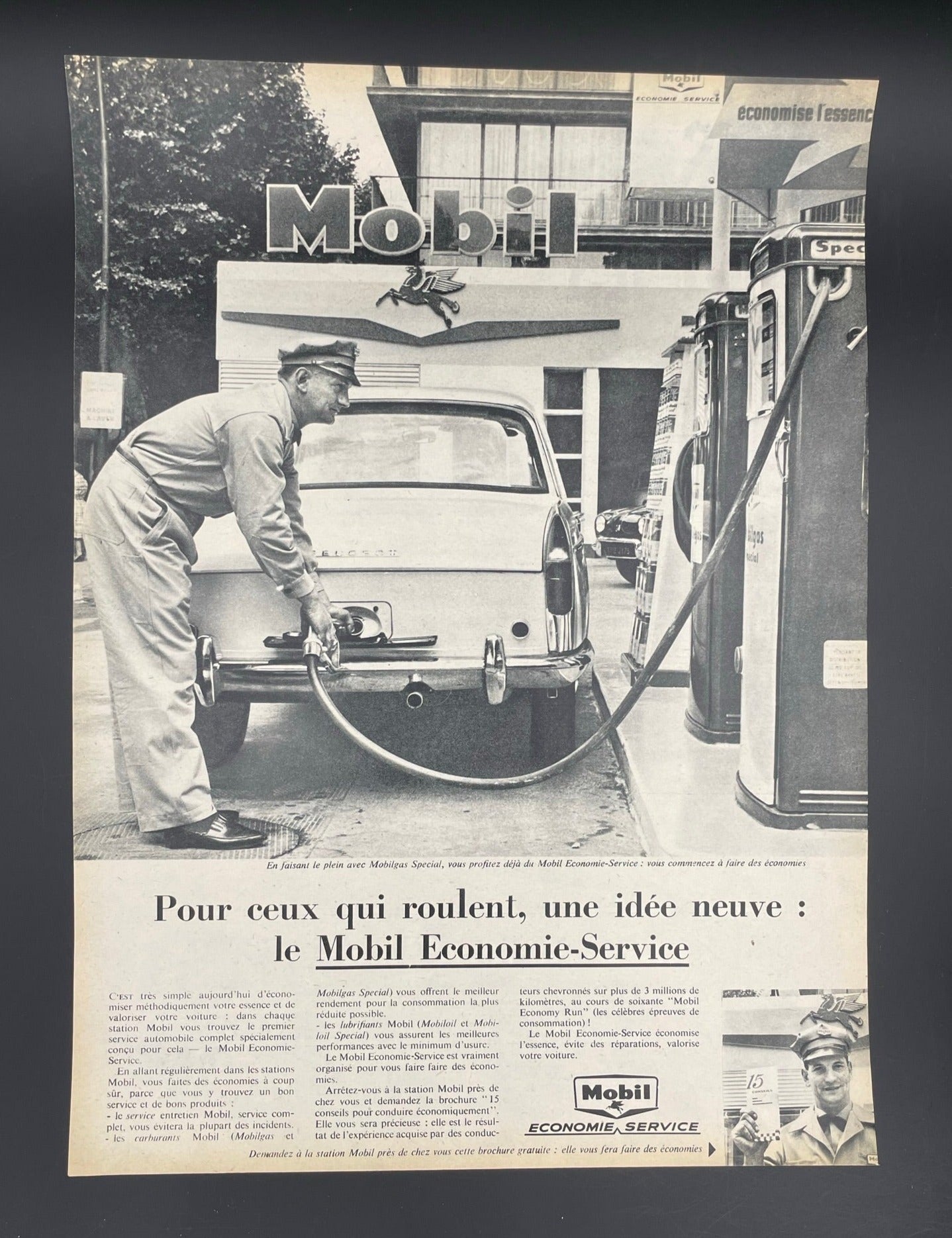 Publicité - Station Service - Mobil - 1960