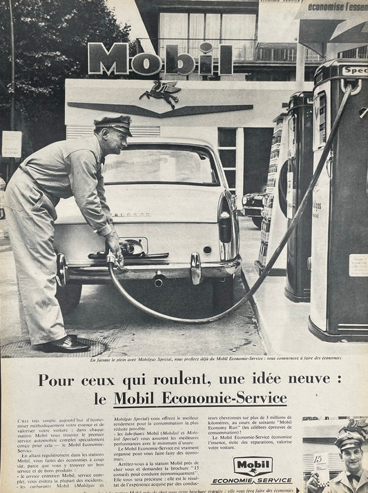 Publicité - Station Service - Mobil - 1960