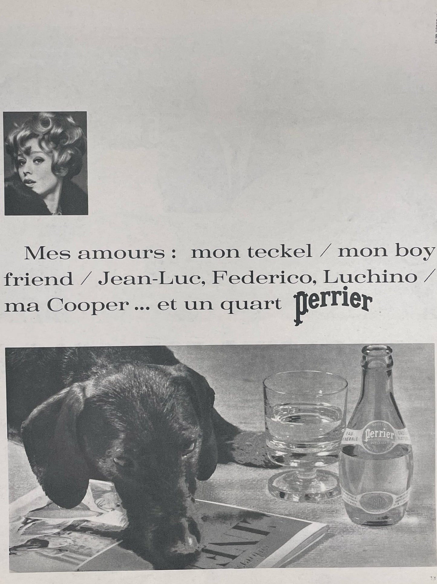Publicité - Boisson - Perrier - NB - 1966