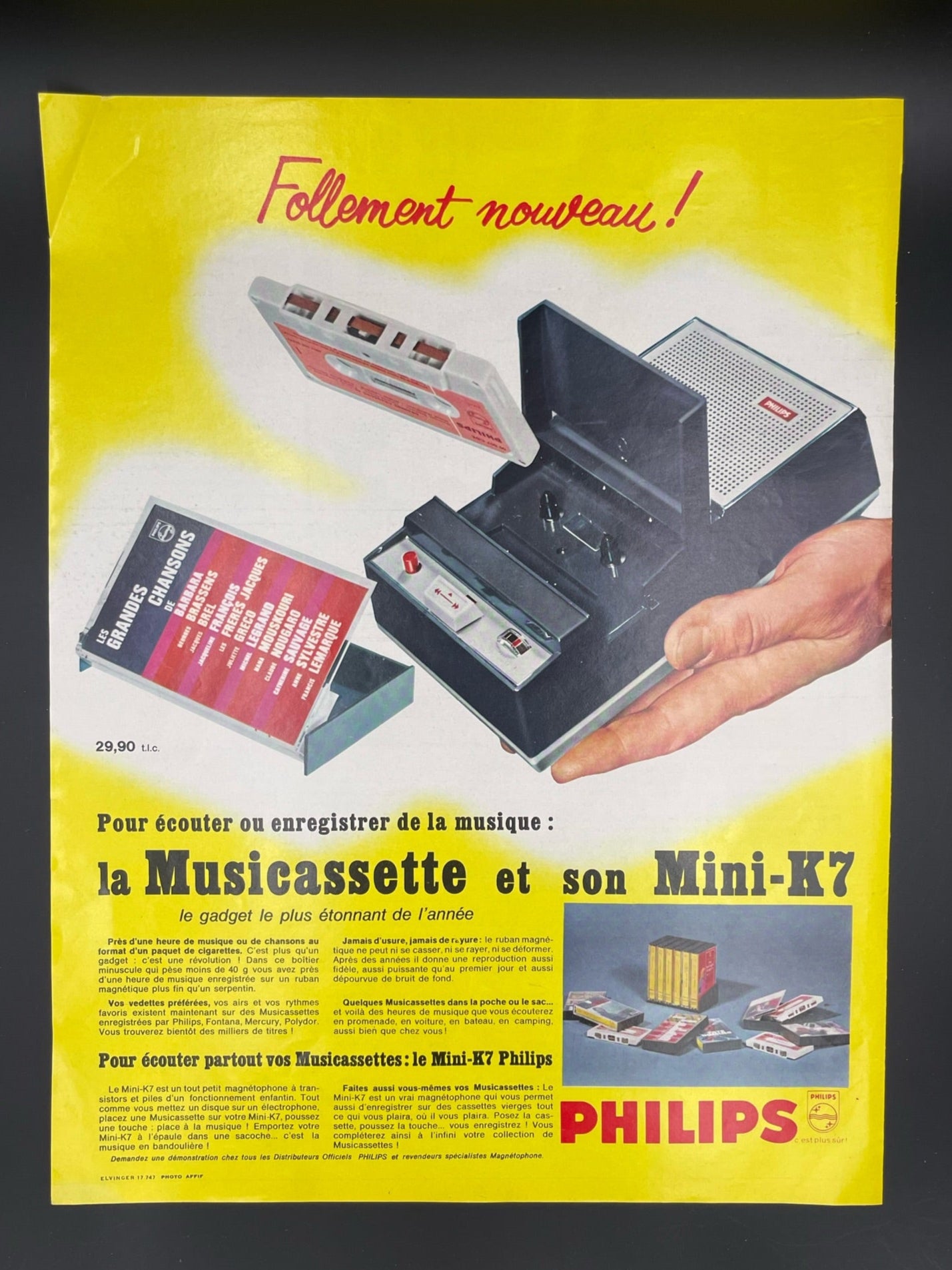 Publicité -Loisirs - Musique - Philips - Musicassette - 1966