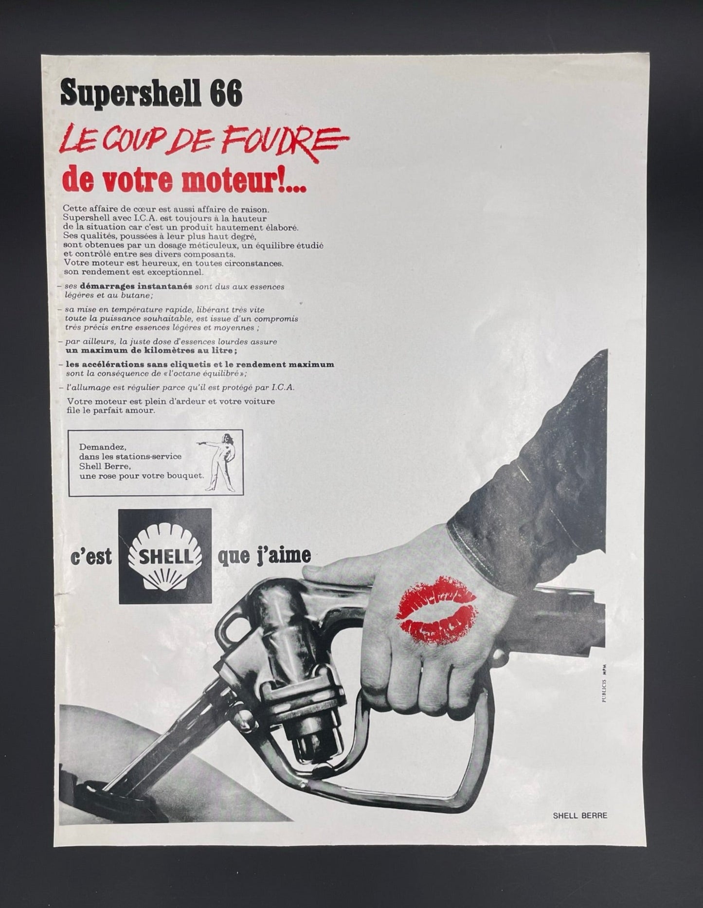 Publicité - Station Service - Shell - 1966