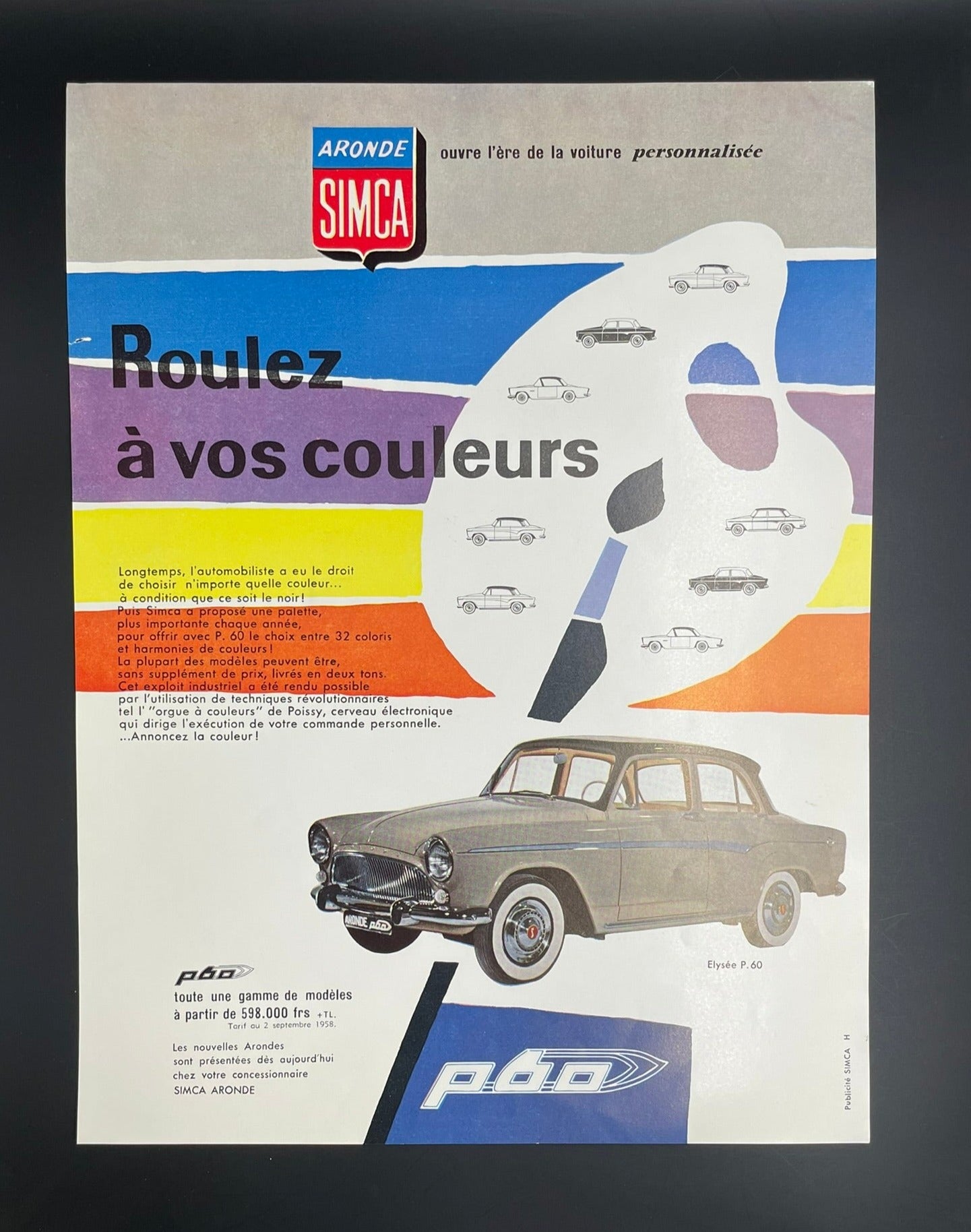 Publicité - Automobile - Simca - 1958
