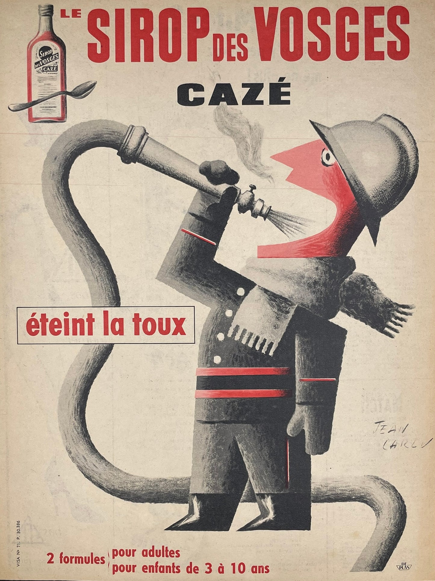 Publicité - Médecine - Sirop des Vosges Cazé - J.Carlu - 1954