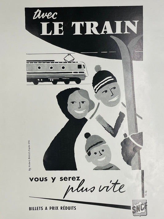 Publicité - Voyage -SNCF -Ski -1959
