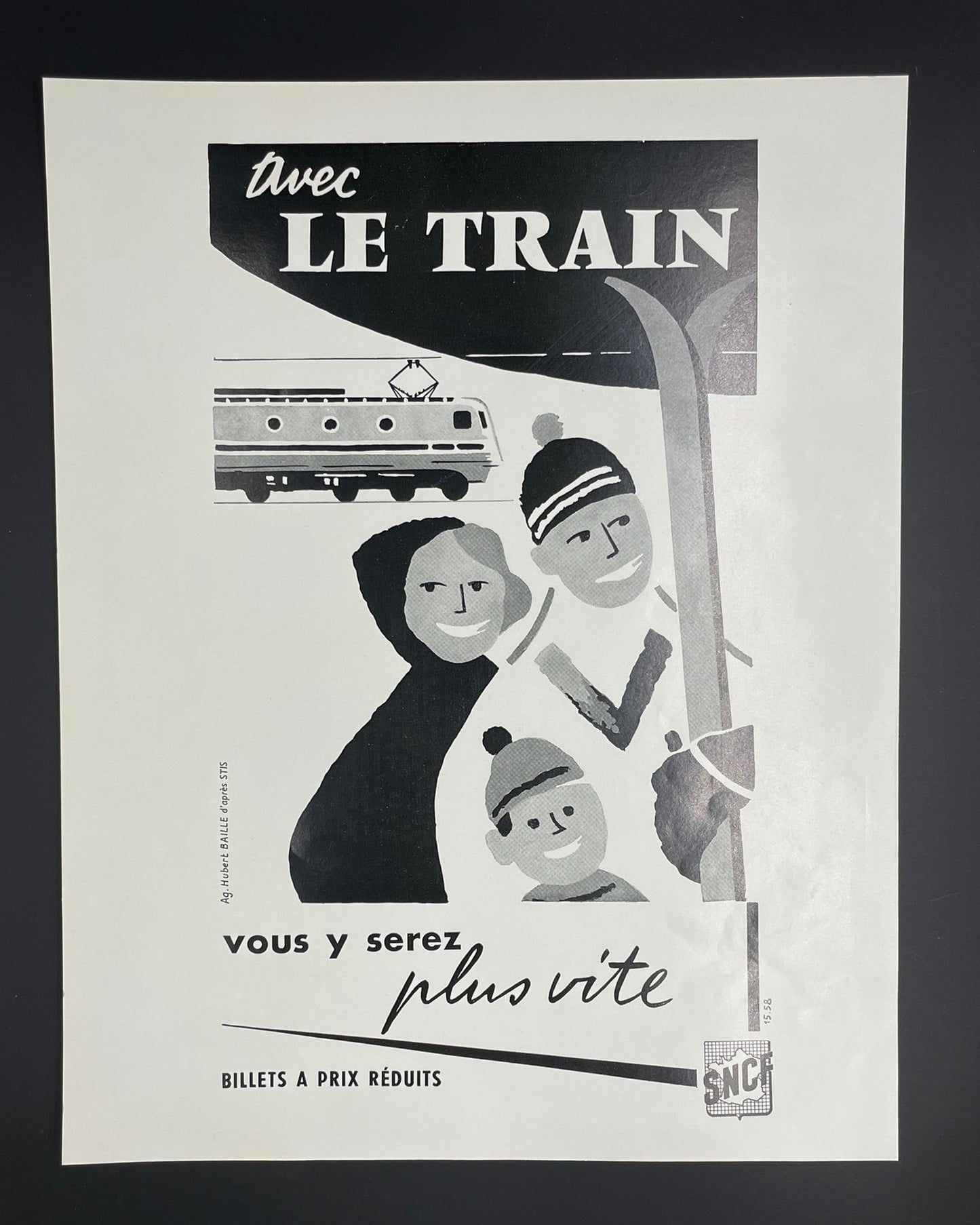 Publicité - Voyage -SNCF -Ski -1959
