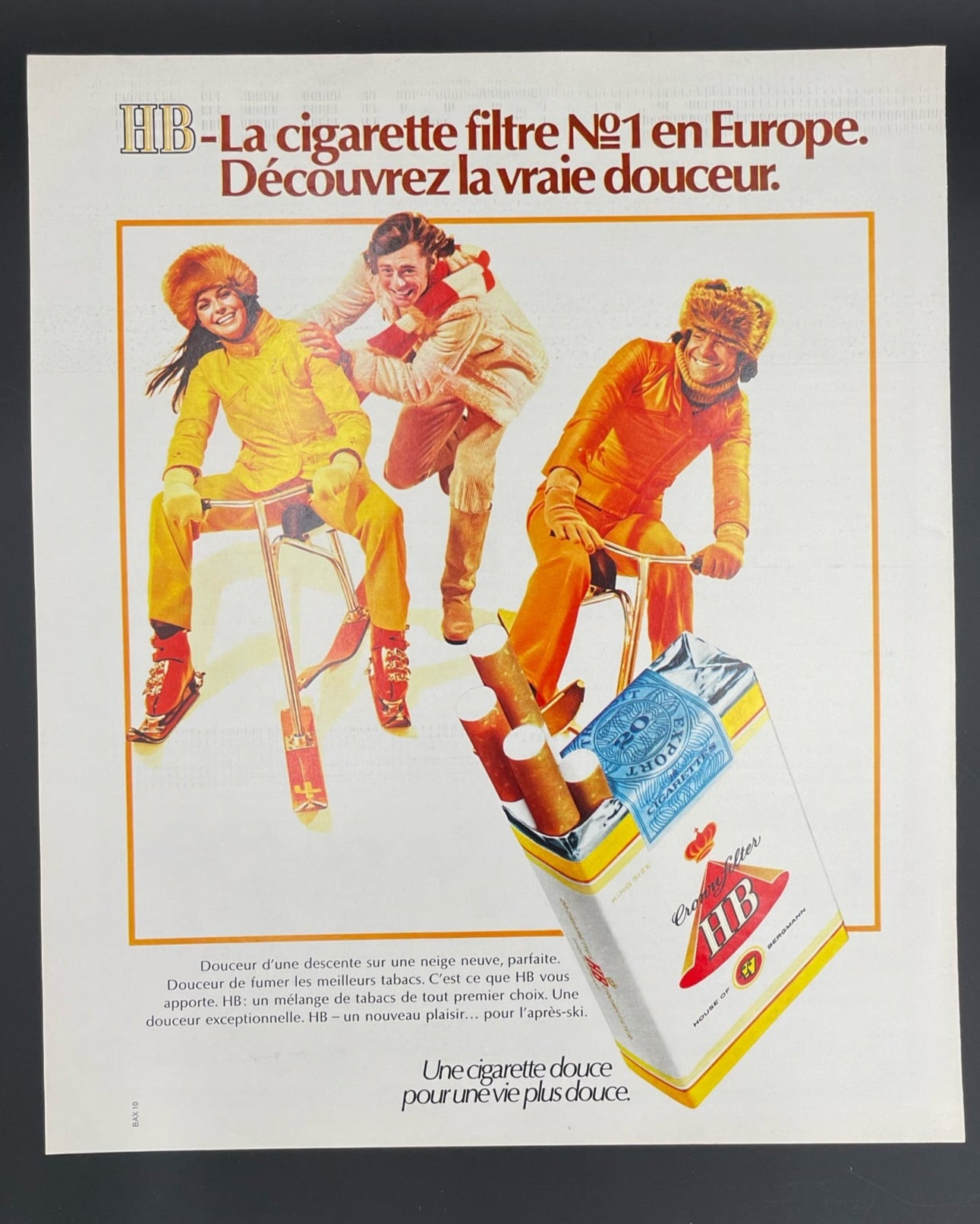 Publicité - Tabac - HB - Hiver -1972