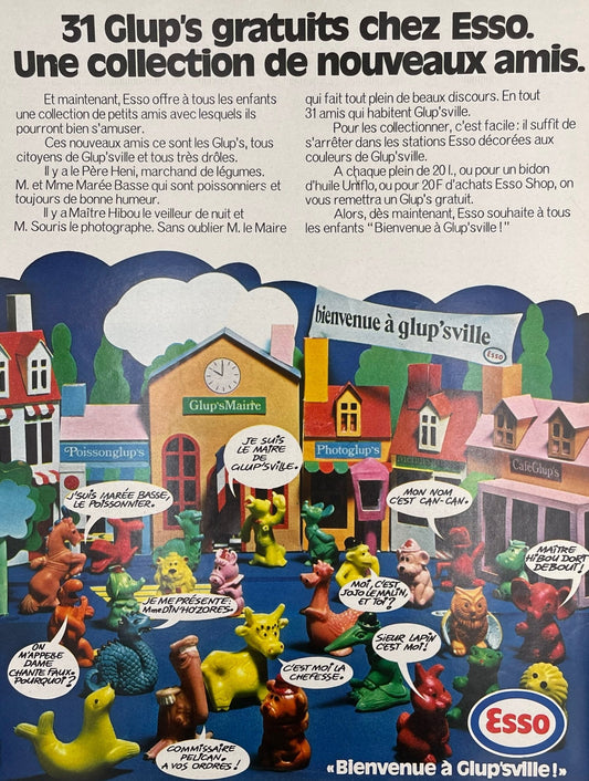 Publicité - Station Service - Esso - Glup's - 1972