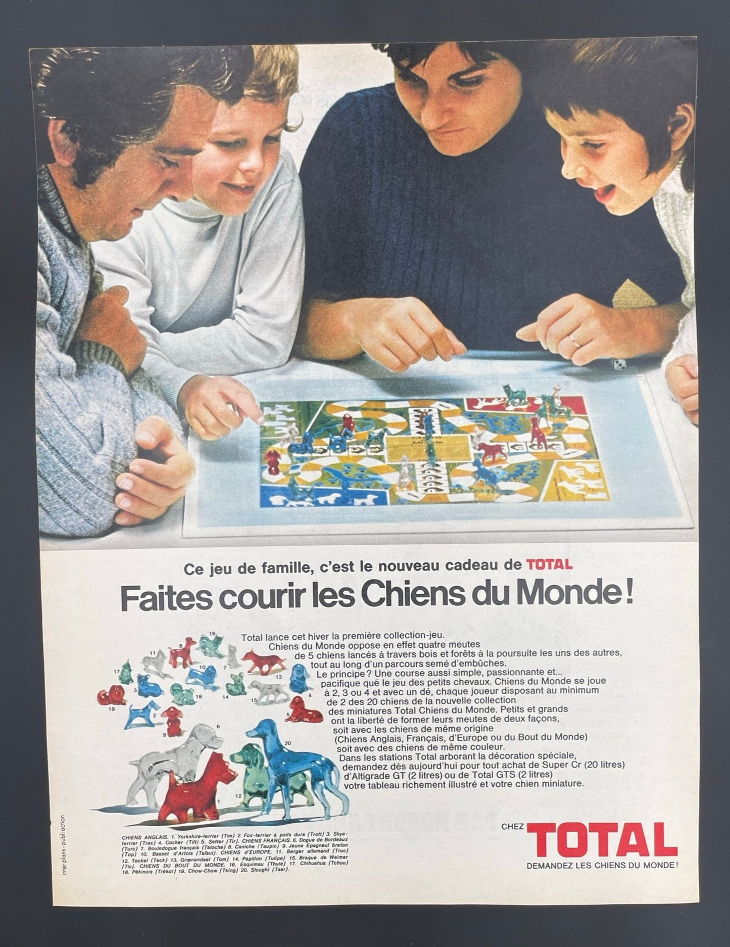 Publicité - Station Service - Total - Chiens - 1971