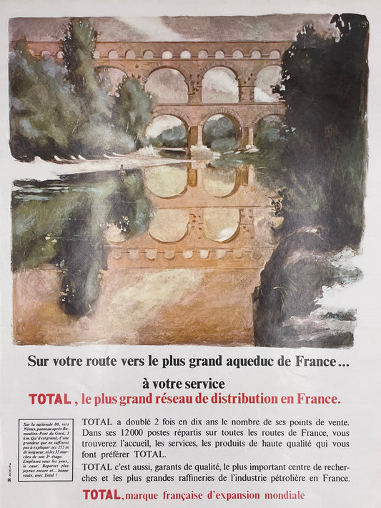Publicité - Station Service - Total - Pont - 1966