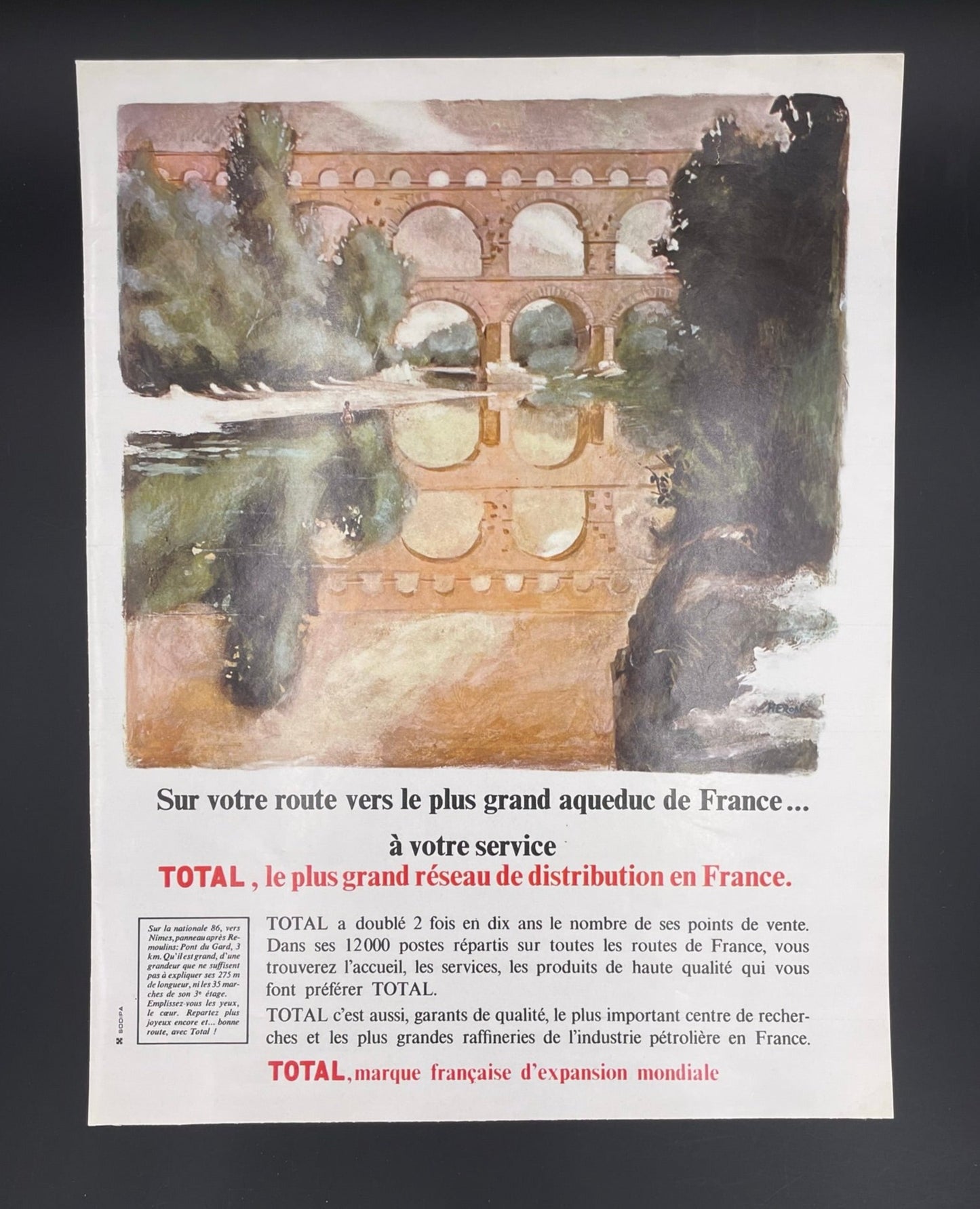 Publicité - Station Service - Total - Pont - 1966