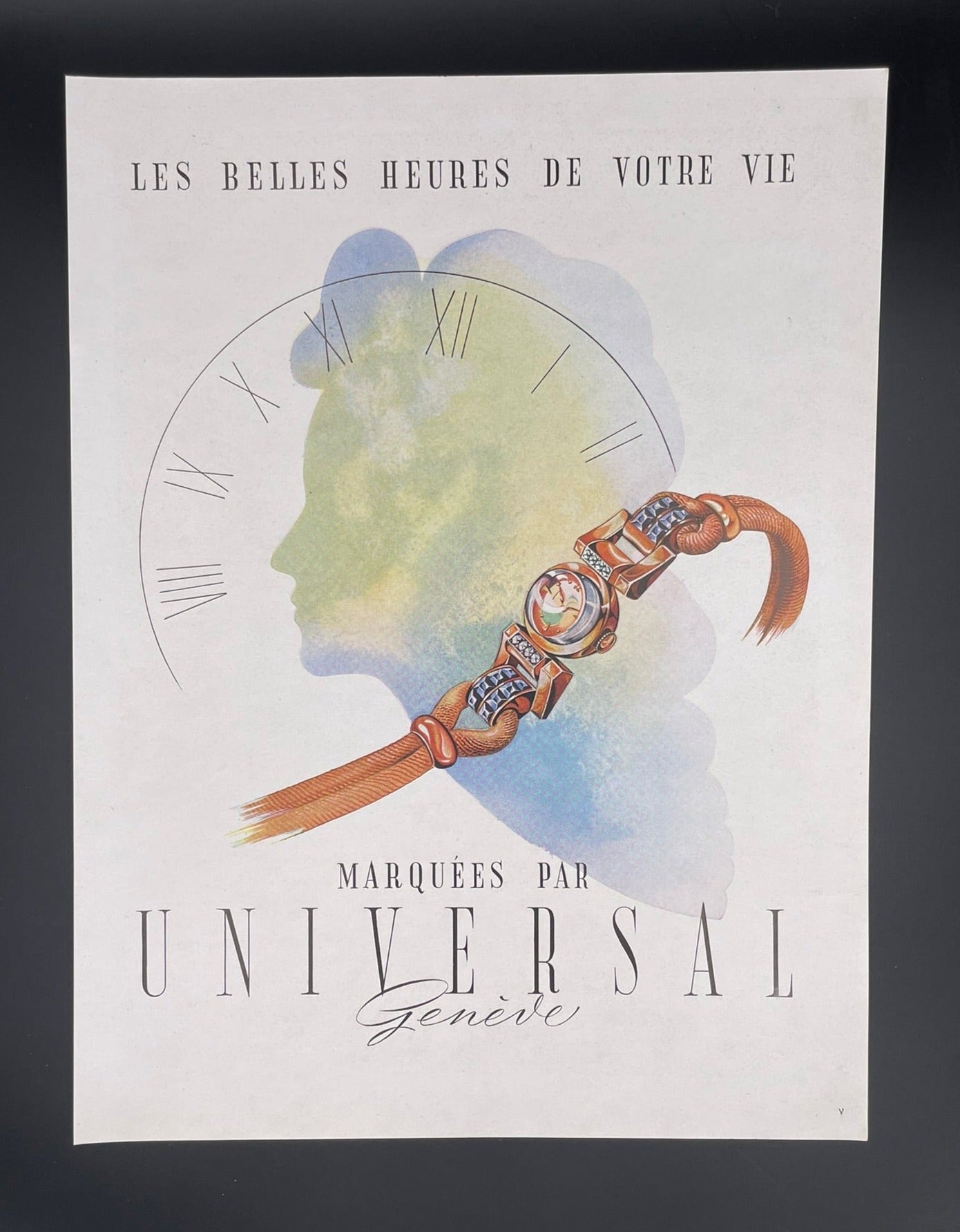 Publicité - Montre - Universal Genève - visage - 1947