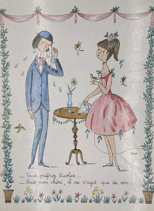Publicité - Alcool - Vin - Maison Nicolas - Peynet - 1960