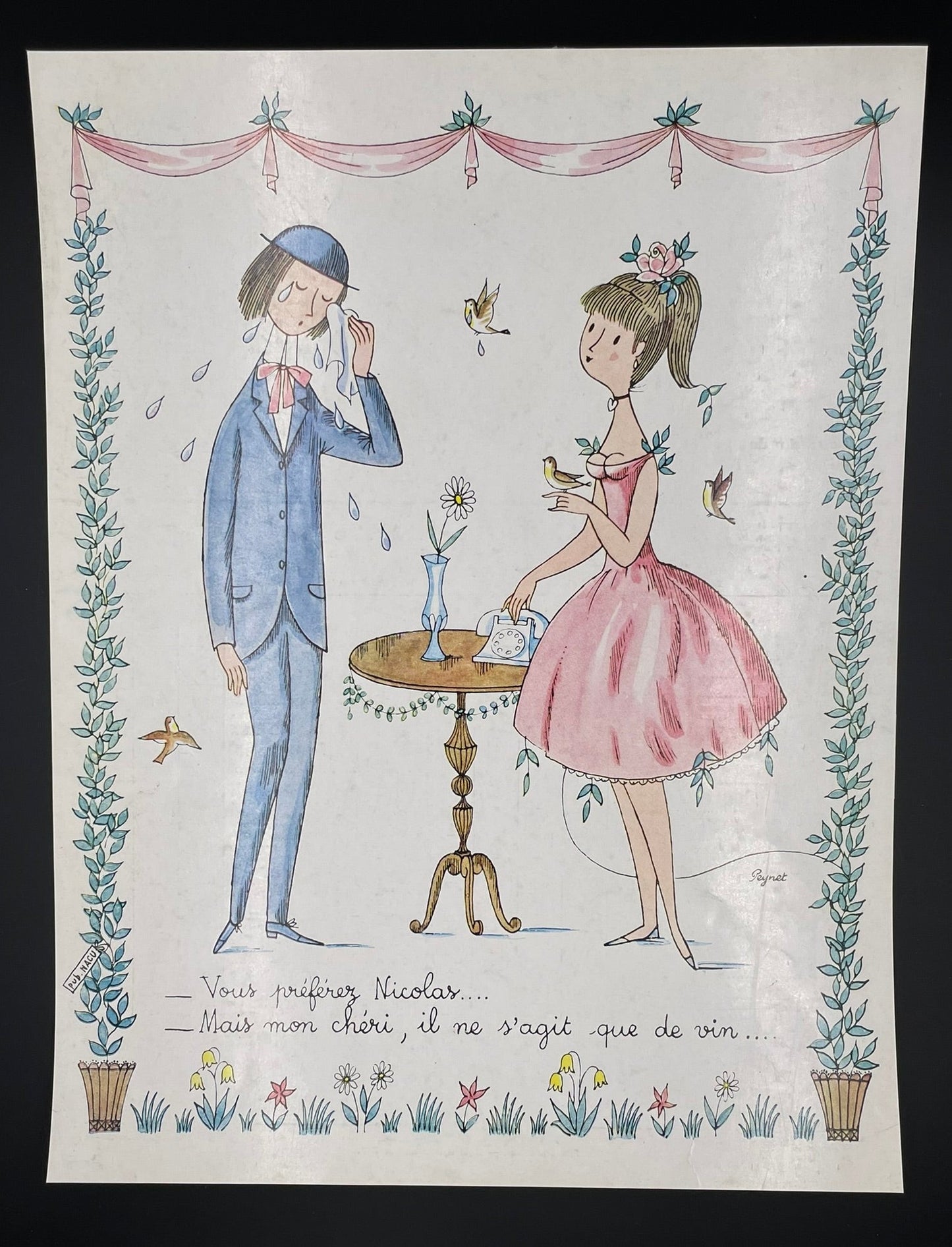 Publicité - Alcool - Vin - Maison Nicolas - Peynet - 1960