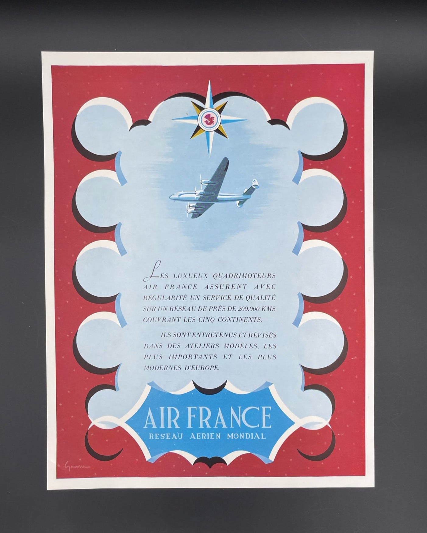 Publicité - Voyage - Air France - couleurs - 1950