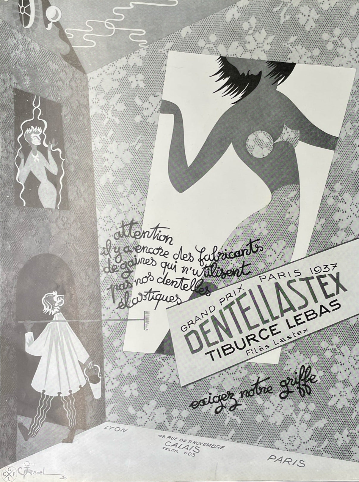 Publicité - Mode - Dentellastex - Tiburce Lebas - 1950