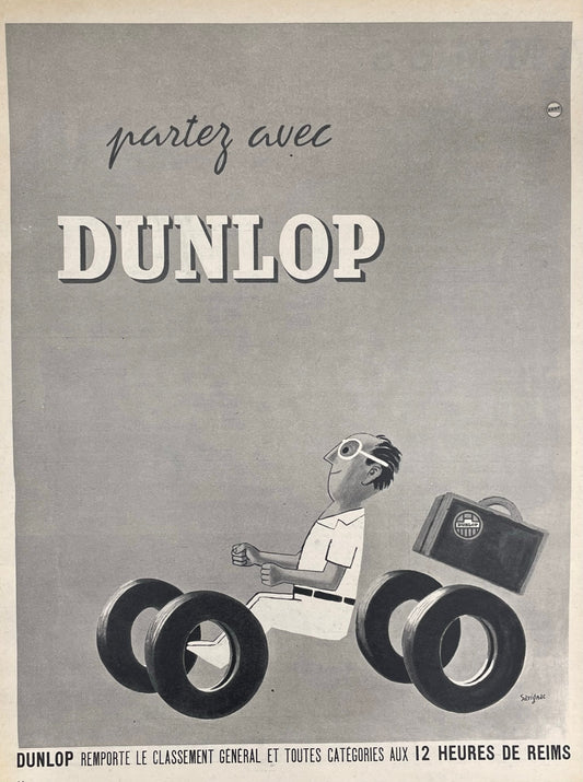 Publicite - Automobile - Accessoires - Dunlop - Savignac - 1954