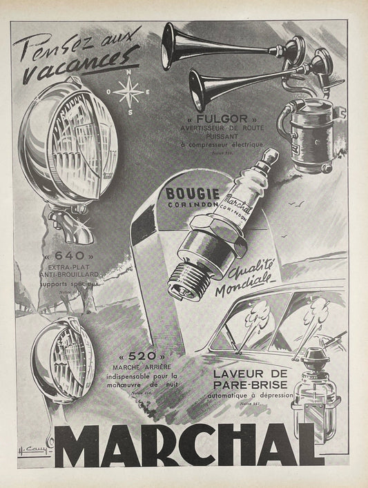 Publicité - Automobile - Accessoires - Marchal - N&B - 1951