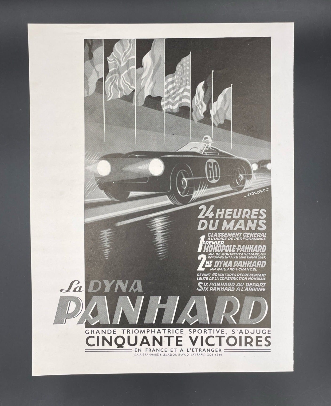Publicité - Automobile - Panhard - Dyna - 24h du mans - 1951