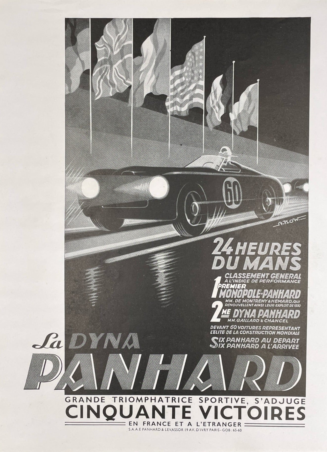 Publicité - Automobile - Panhard - Dyna - 24h du mans - 1951